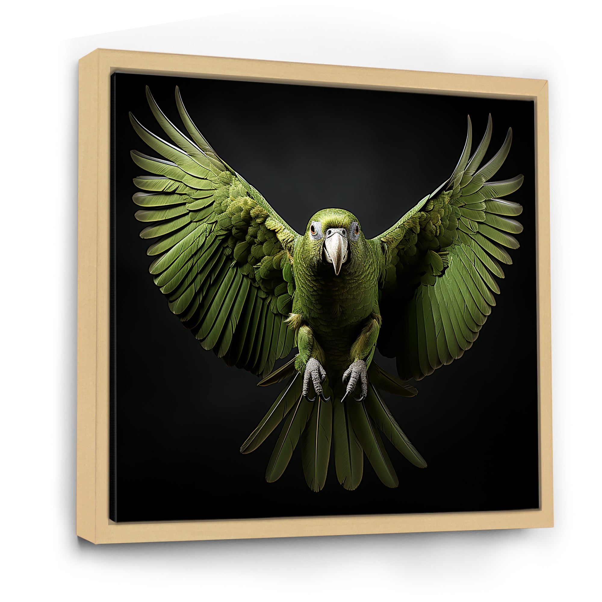 Eternal Winged Elegance - Green Parrot Wall Art