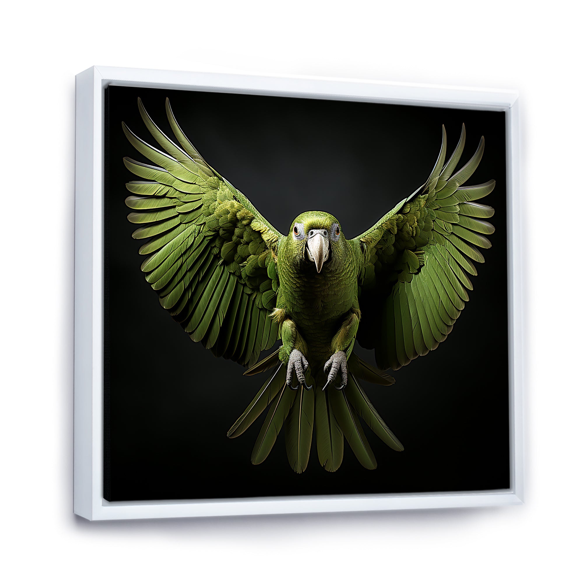 Eternal Winged Elegance - Green Parrot Wall Art