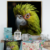 Green Eternal Feathered Vibrance - Parrot Framed Canvas Art