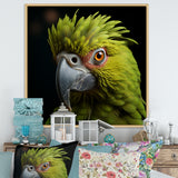Green Eternal Feathered Vibrance - Parrot Framed Canvas Art