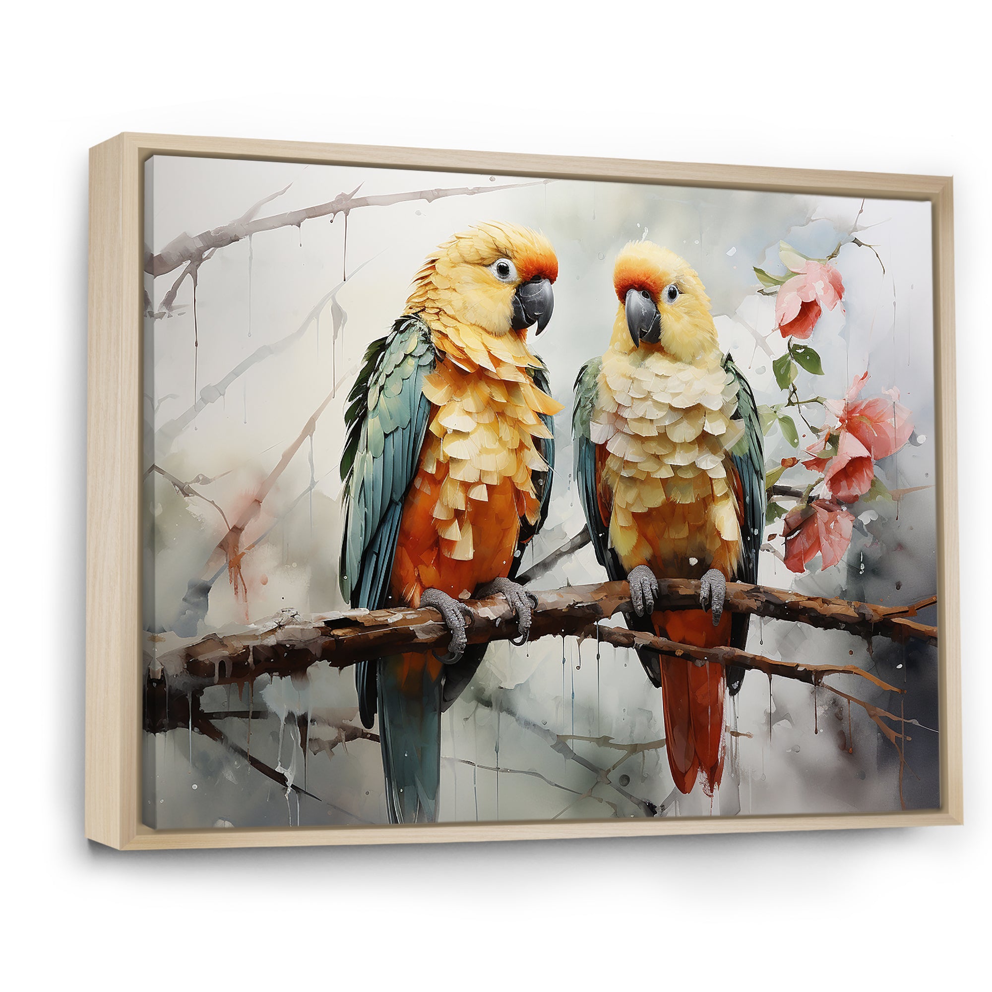 Parrots Ethereal Encounters - Parrot Large Canvas Wall Art