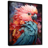 Pink And Blue Feathers Of Harmony Elegance - Parrot Living Room Wall Art
