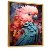 Pink And Blue Feathers Of Harmony Elegance - Parrot Living Room Wall Art