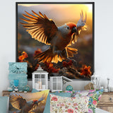 Yellow Parrots Sunset Golden Flight - Parrot Canvas Wall Art