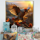 Yellow Parrots Sunset Golden Flight - Parrot Canvas Wall Art