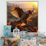 Yellow Parrots Sunset Golden Flight - Parrot Canvas Wall Art