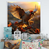 Yellow Parrots Sunset Golden Flight - Parrot Canvas Wall Art
