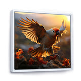 Yellow Parrots Sunset Golden Flight - Parrot Canvas Wall Art