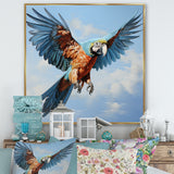 Parrots Harmony In Flight Elegance - Blue Parrot Wall Art