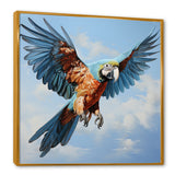 Parrots Harmony In Flight Elegance - Blue Parrot Wall Art
