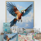 Parrots Harmony In Flight Elegance - Blue Parrot Wall Art
