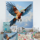 Parrots Harmony In Flight Elegance - Blue Parrot Wall Art