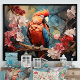 Parrots Harmony In Red - Parrot Framed Canvas Art
