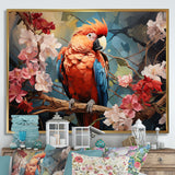 Parrots Harmony In Red - Parrot Framed Canvas Art