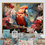 Parrots Harmony In Red - Parrot Framed Canvas Art