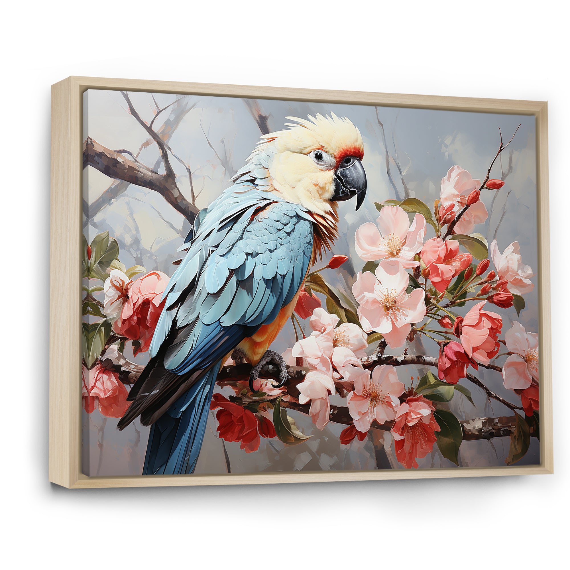 Blue Parrots Exotic Feathered Grace - Parrot Home Decor Art