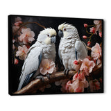 White Parrots Jungle Harmonics - Parrot Bedroom Wall Art