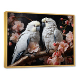 White Parrots Jungle Harmonics - Parrot Bedroom Wall Art