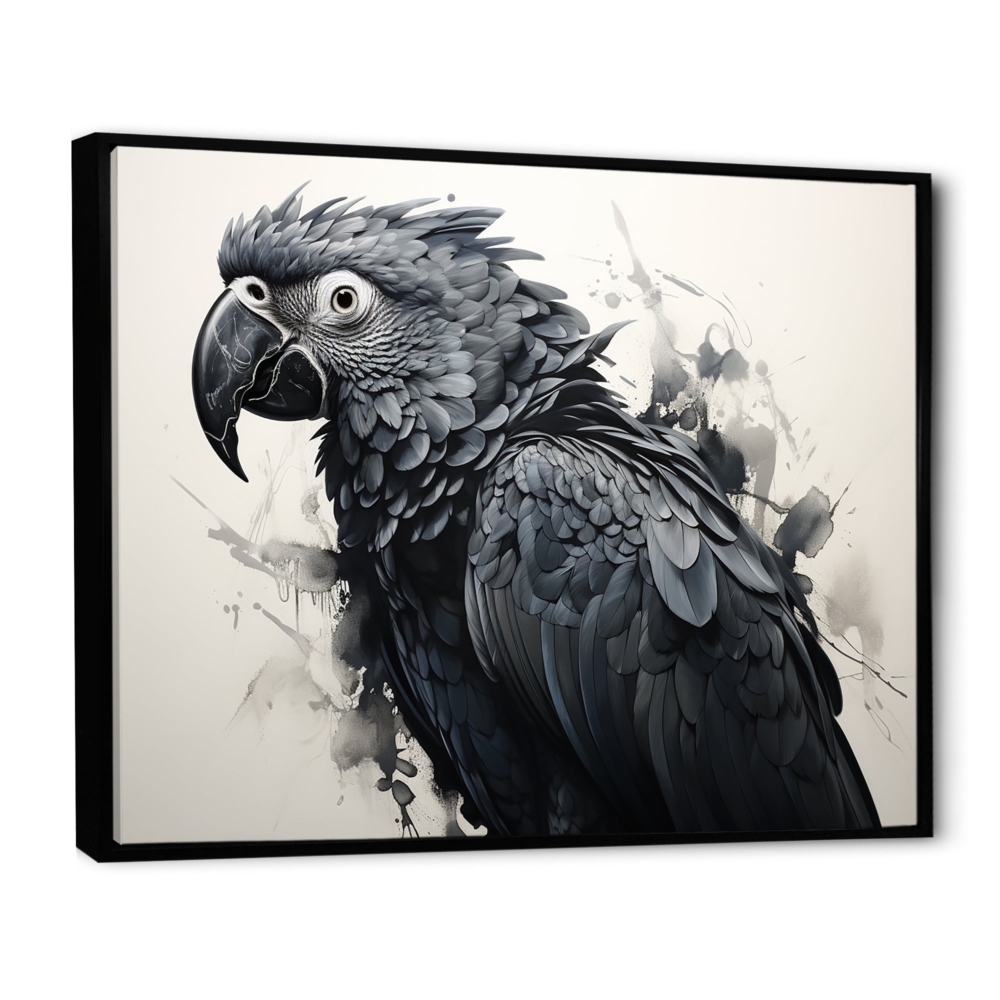 Grey Parrot Feathered Elegance - Gray Parrot Wall Art