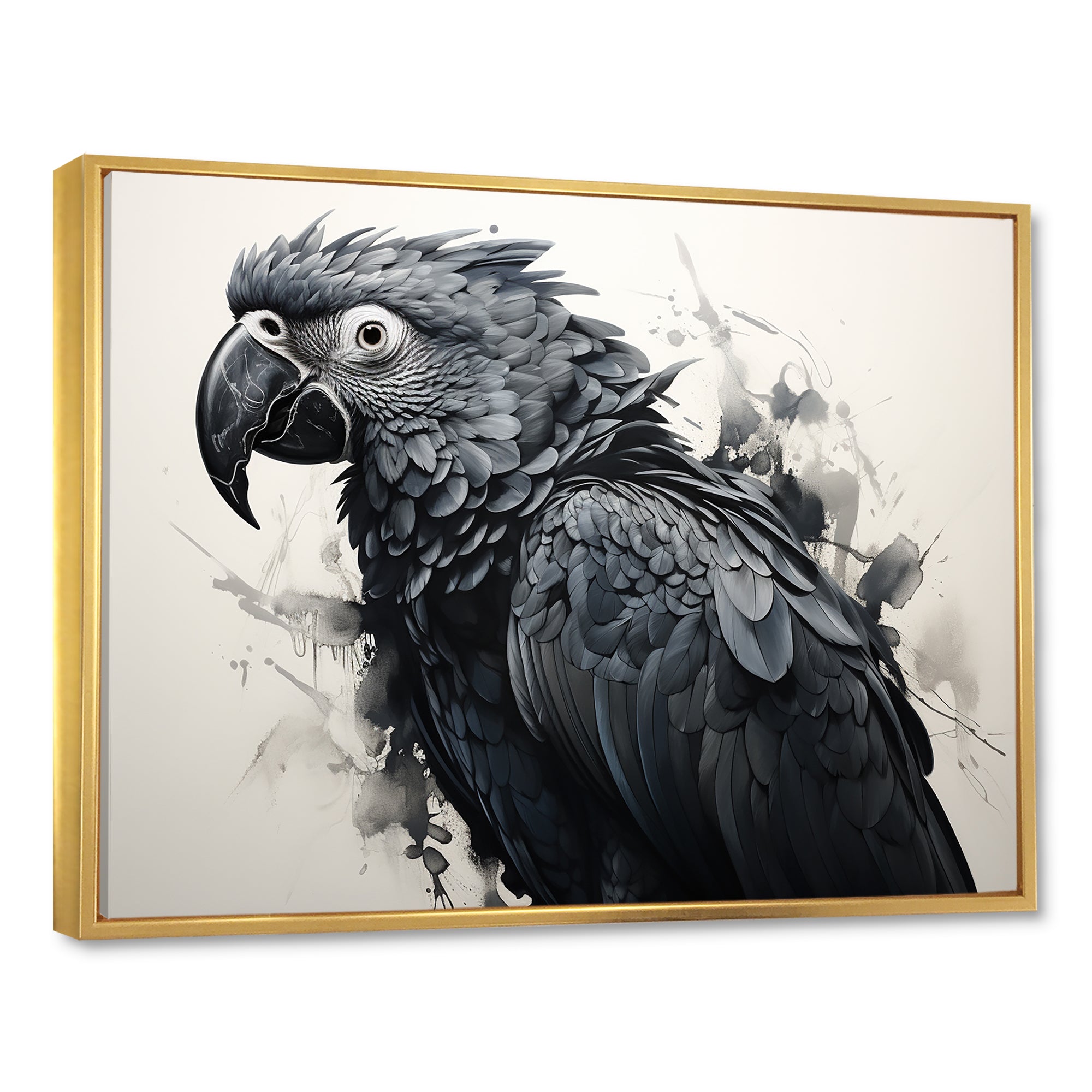 Grey Parrot Feathered Elegance - Gray Parrot Wall Art