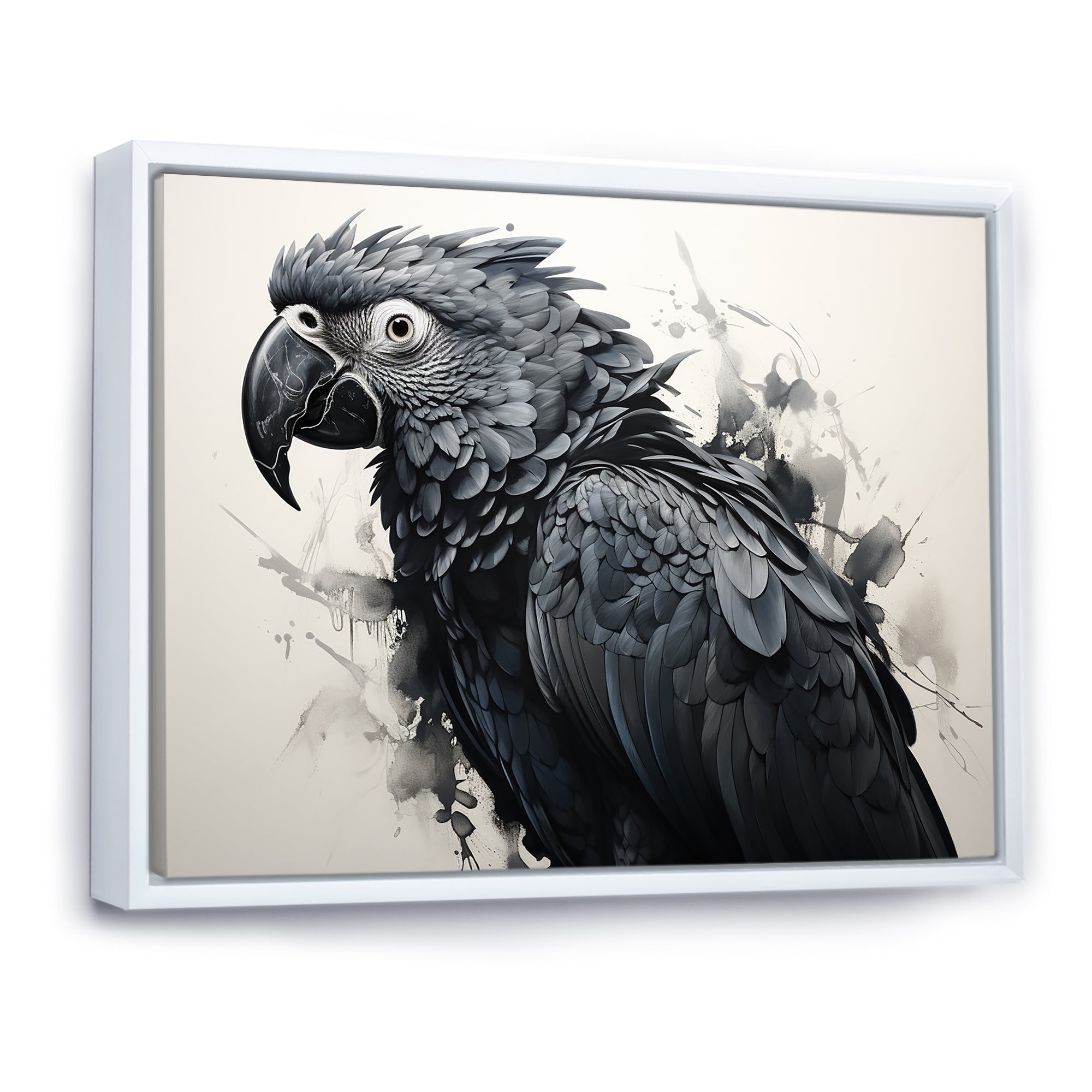 Grey Parrot Feathered Elegance - Gray Parrot Wall Art