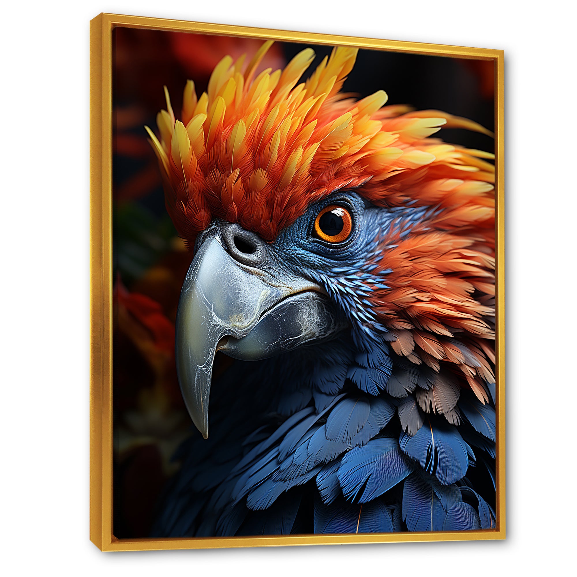 Yellow And Blue Parrots Radiant Plumage Sunset - Parrot Large Canvas Wall Art