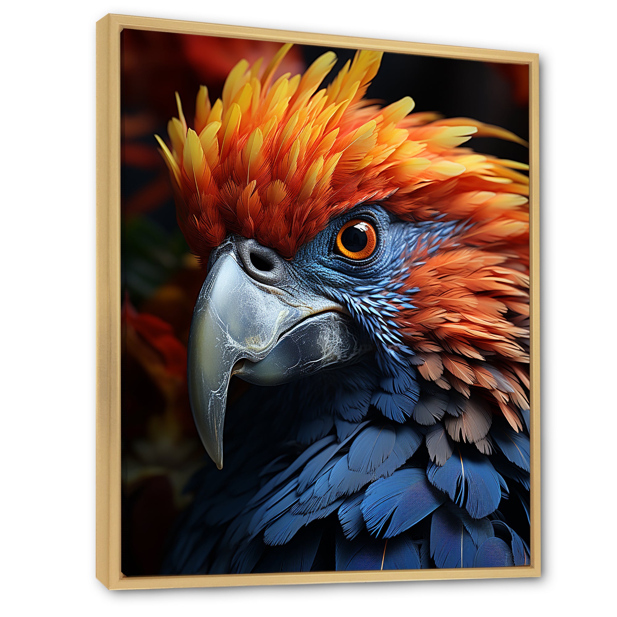Yellow And Blue Parrots Radiant Plumage Sunset - Parrot Large Canvas Wall Art