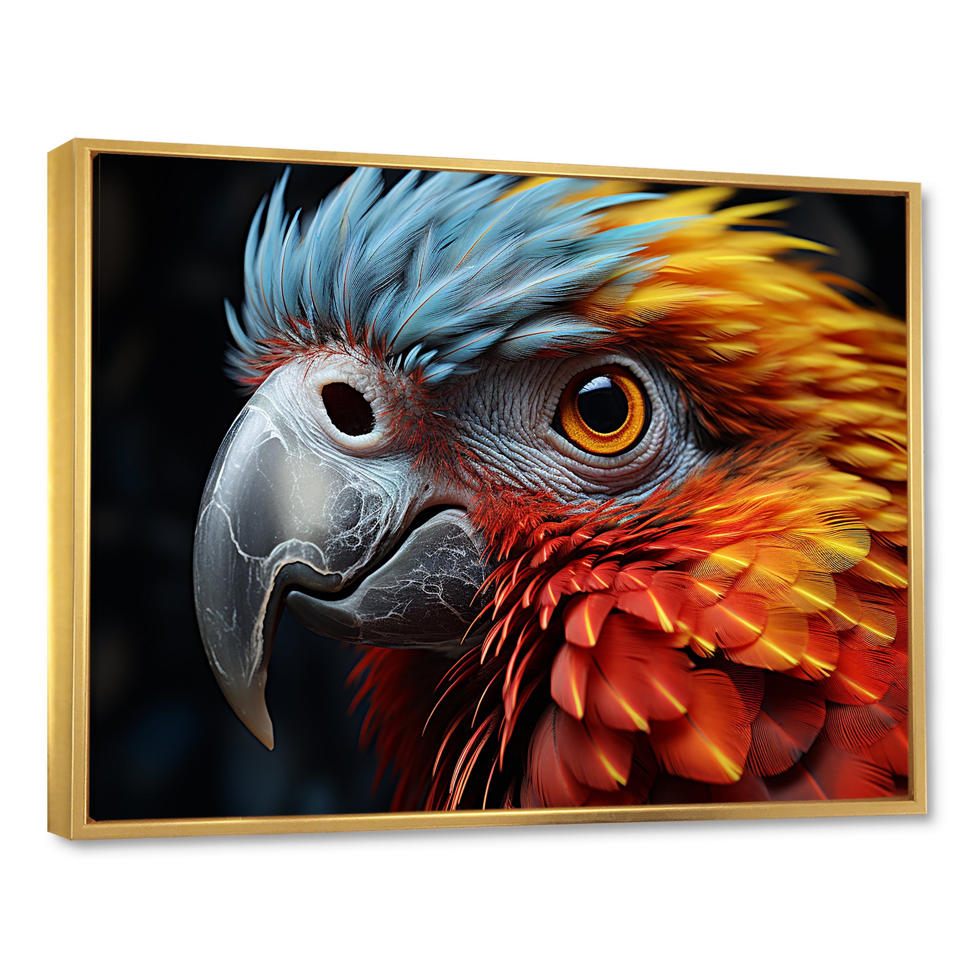 Red And Yellow Mystical Plumage Tropical Rhapsody - Parrot Bedroom Wall Art
