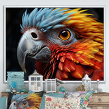 Red And Yellow Mystical Plumage Tropical Rhapsody - Parrot Bedroom Wall Art