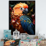 Blue And Orange Vibrant Parrot Paradox - Parrot Canvas Wall Art