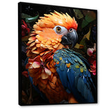 Blue And Orange Vibrant Parrot Paradox - Parrot Canvas Wall Art