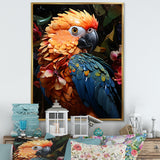 Blue And Orange Vibrant Parrot Paradox - Parrot Canvas Wall Art