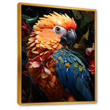 Blue And Orange Vibrant Parrot Paradox - Parrot Canvas Wall Art
