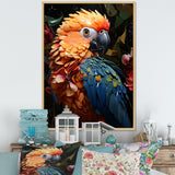 Blue And Orange Vibrant Parrot Paradox - Parrot Canvas Wall Art