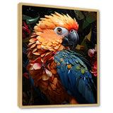 Blue And Orange Vibrant Parrot Paradox - Parrot Canvas Wall Art