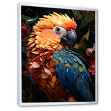 Blue And Orange Vibrant Parrot Paradox - Parrot Canvas Wall Art