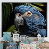 Parrots Sapphire Skies Tropical Forest - Blue Parrot Wall Art