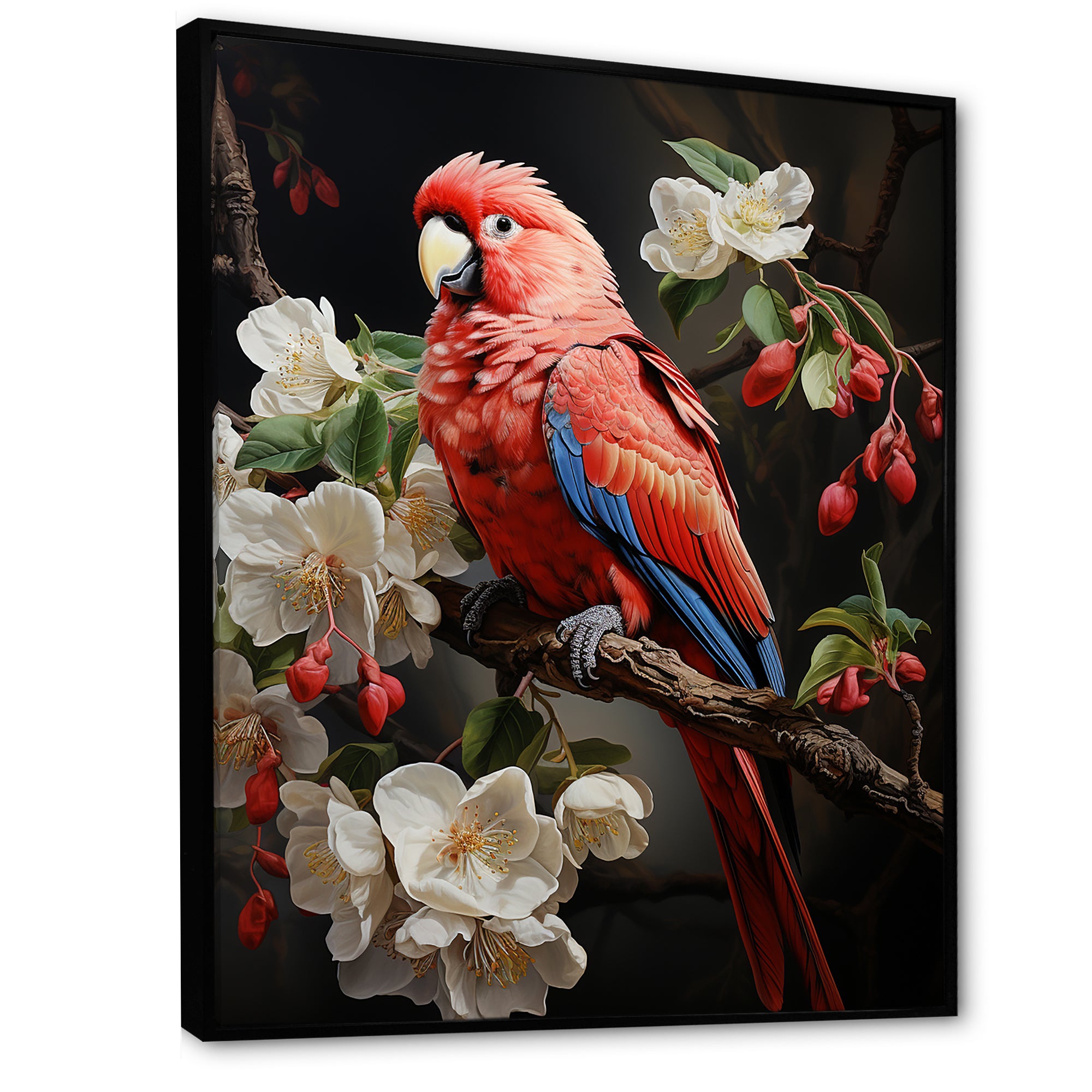 Red Parrot S Lively Radiance - Red Parrot Wall Art