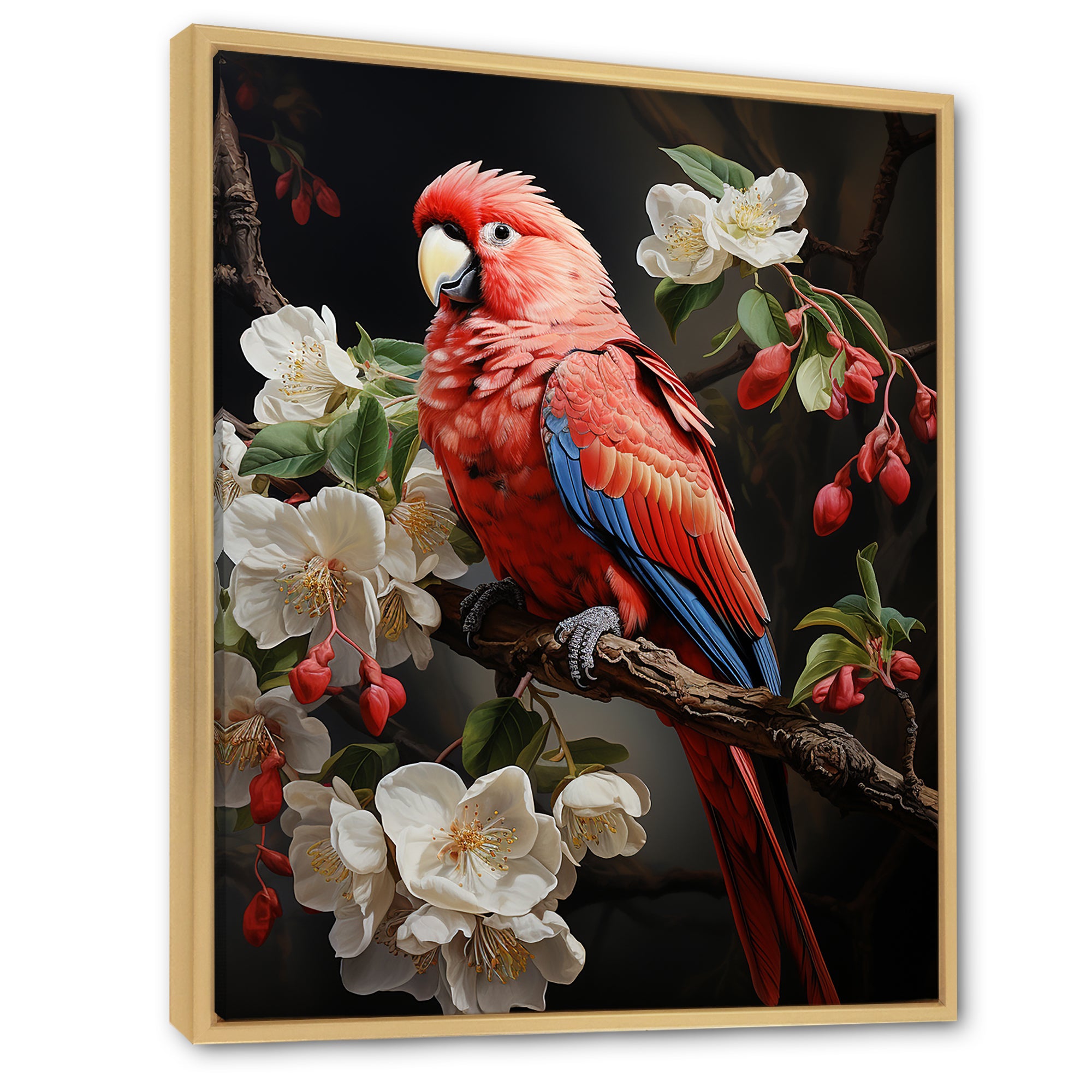 Red Parrot S Lively Radiance - Red Parrot Wall Art
