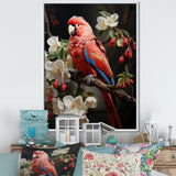 Red Parrot S Lively Radiance - Red Parrot Wall Art