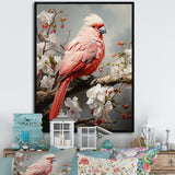 Chirping Red Cardinal Serenade - Bird Framed Canvas Art