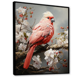 Chirping Red Cardinal Serenade - Bird Framed Canvas Art