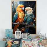 Yellow And Teal Parrot S Lively Radiance - Parrot Large Canvas Wall Art