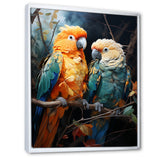 Yellow And Teal Parrot S Lively Radiance - Parrot Large Canvas Wall Art