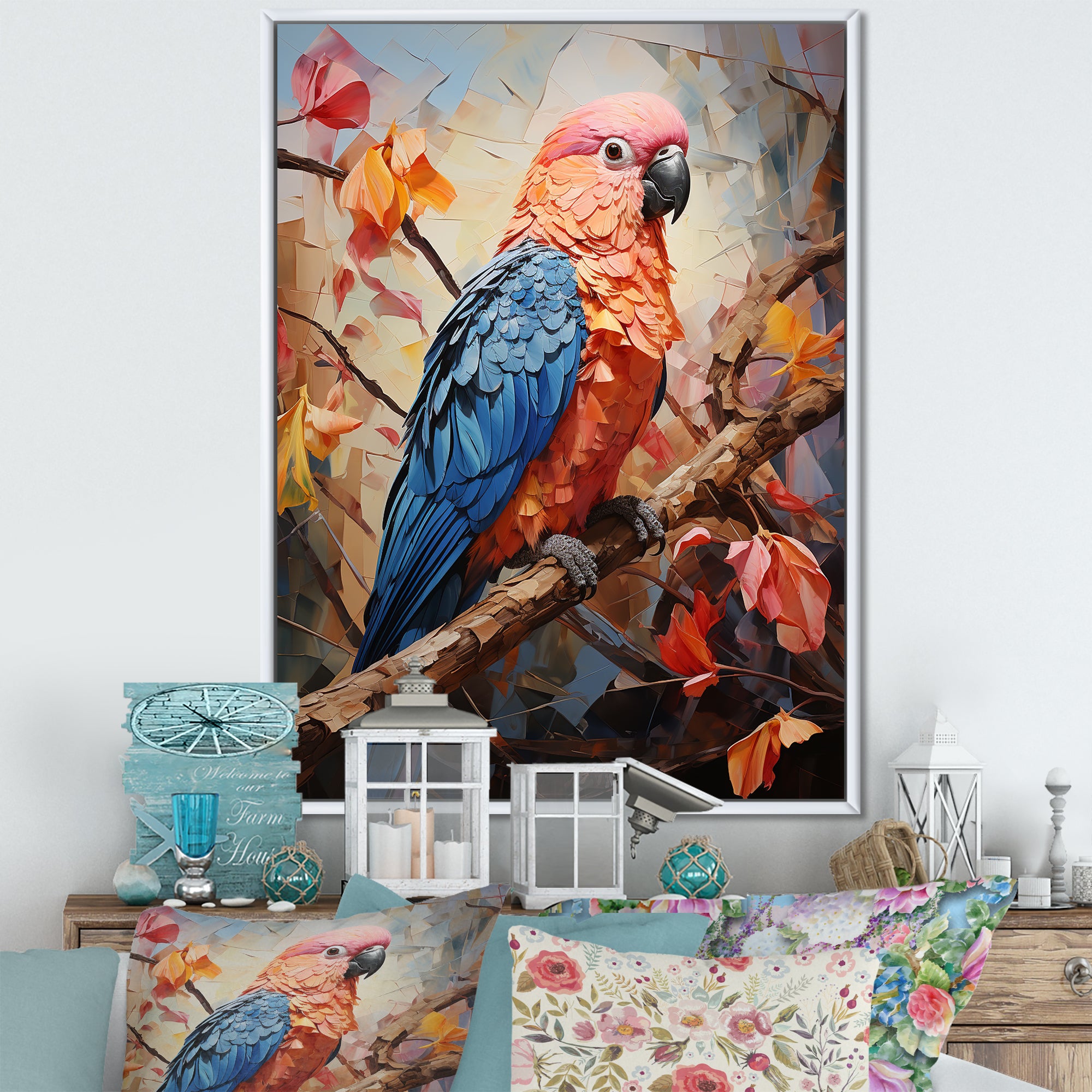 Parrots Sunset Serenade Euphoria - Parrot Canvas Wall Art