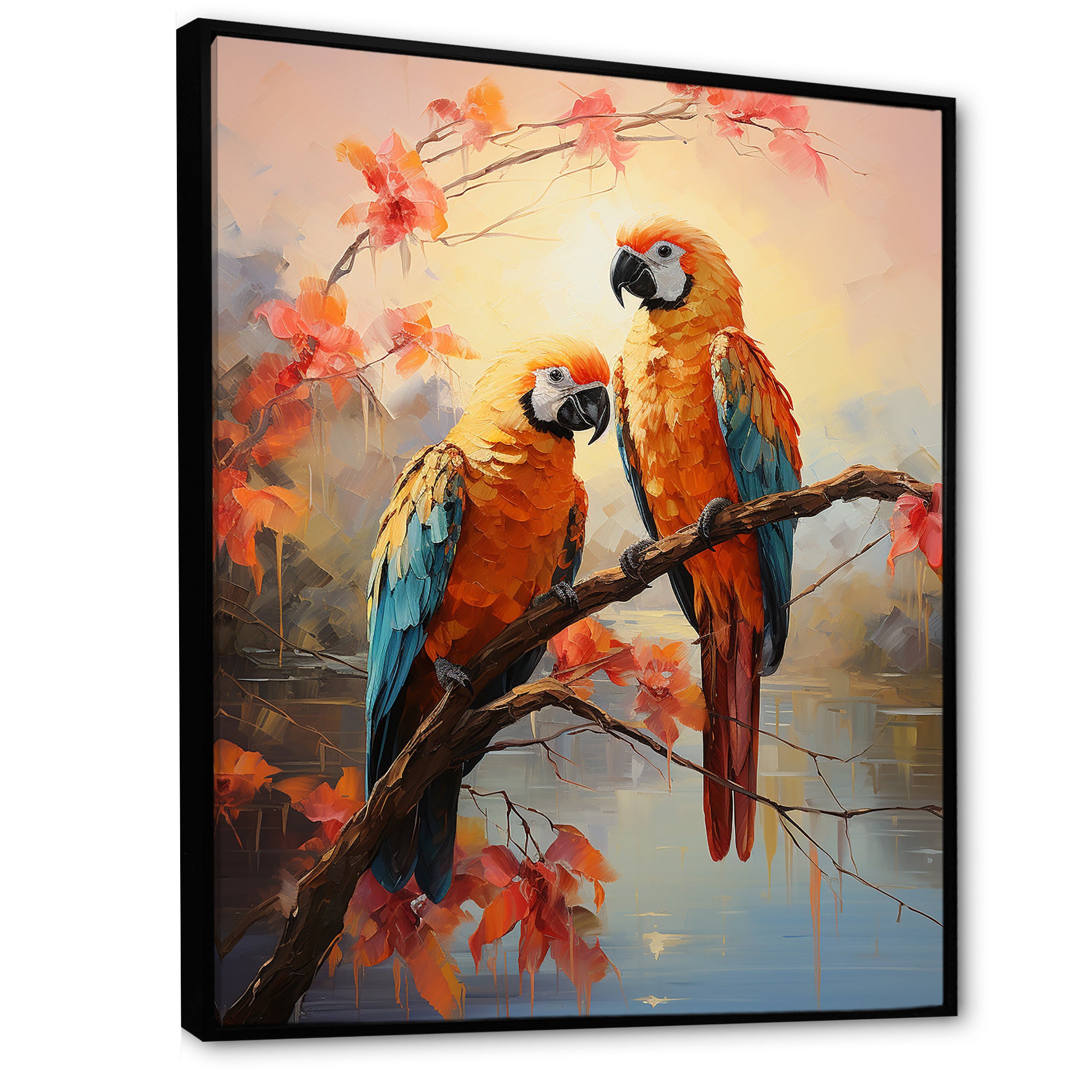 Parrots Sunset Serenade - Parrot Wall Decor