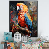 Parrot Tropical Flamboyance - Coral Parrot Wall Art