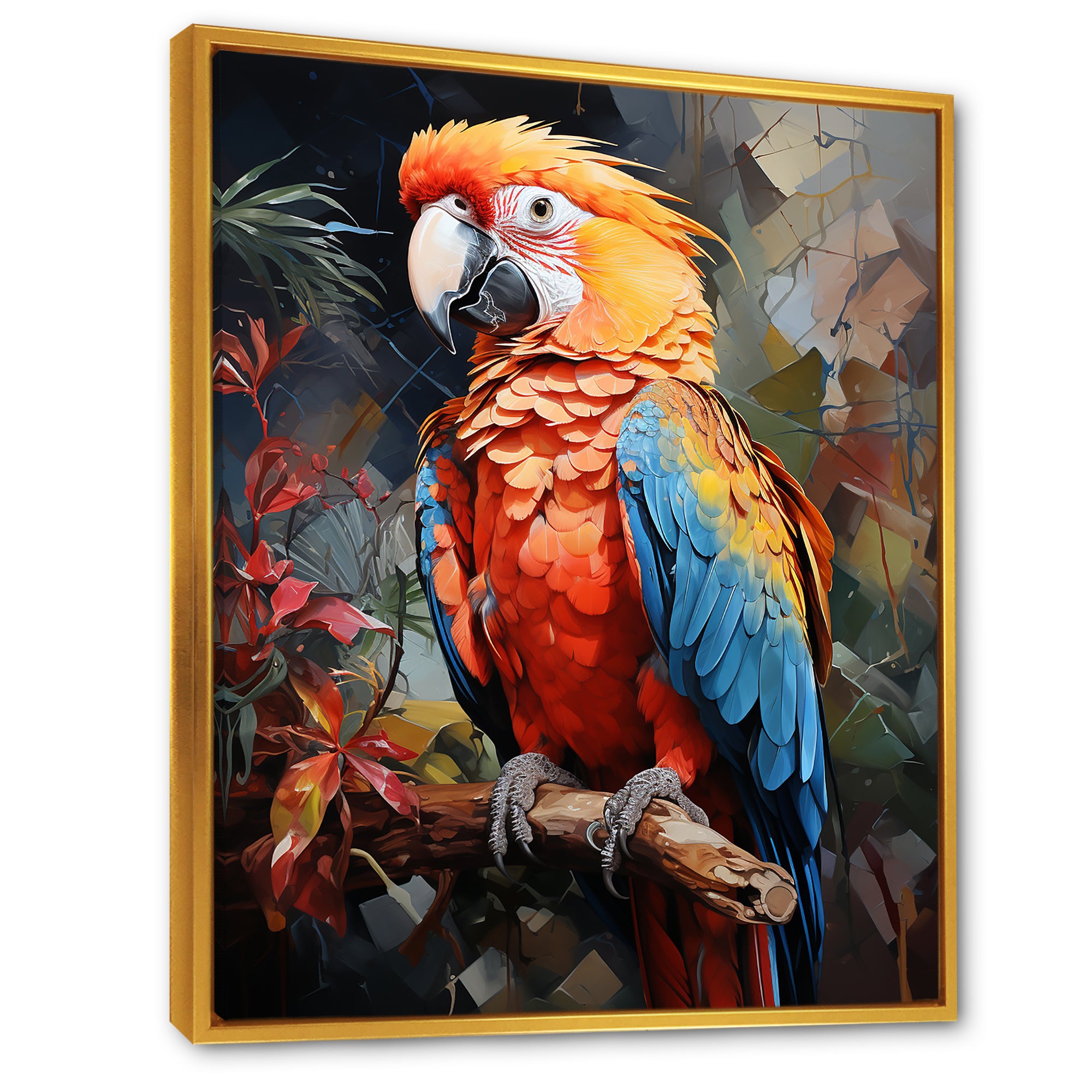 Parrot Tropical Flamboyance - Coral Parrot Wall Art