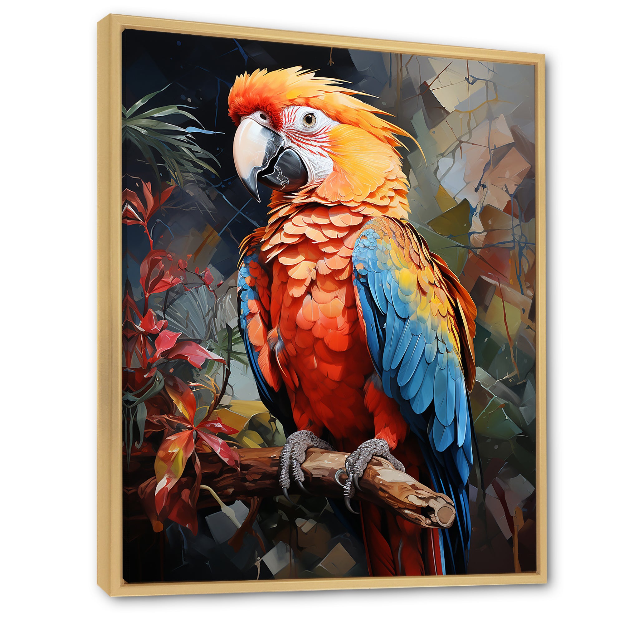 Parrot Tropical Flamboyance - Coral Parrot Wall Art