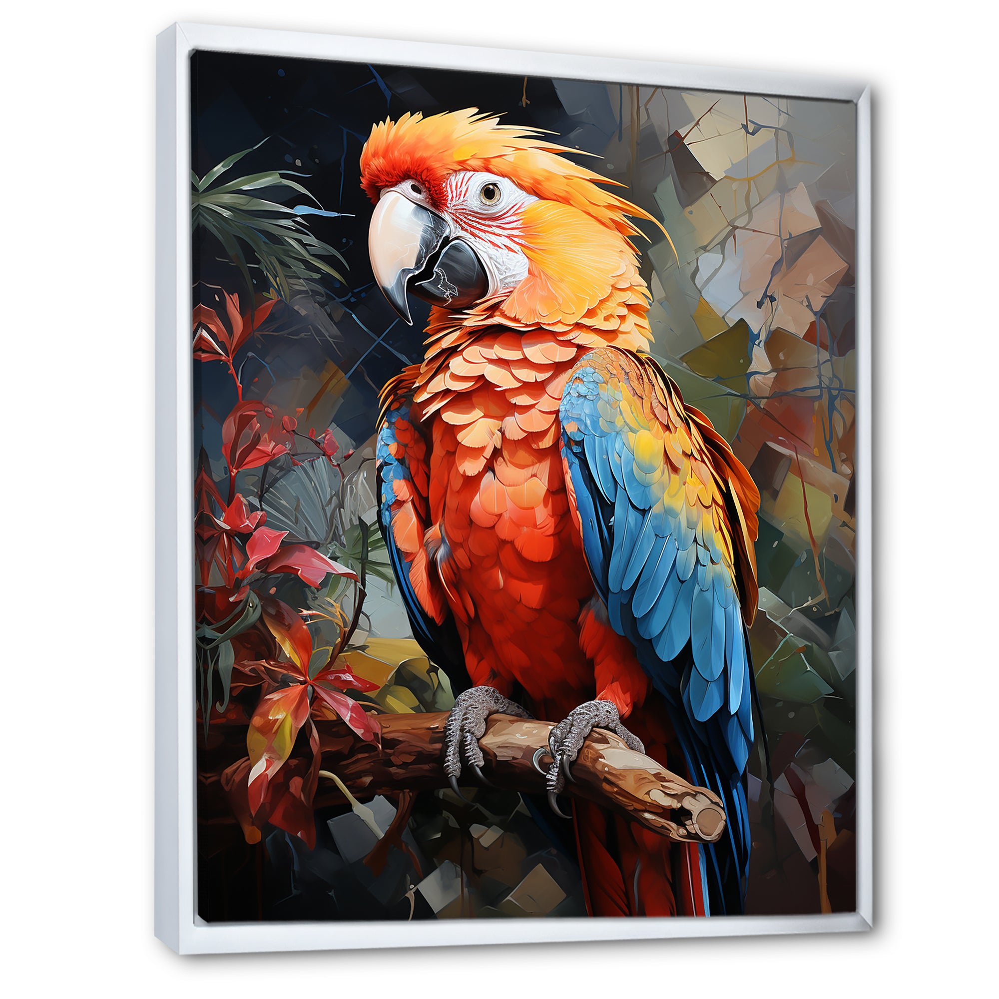 Parrot Tropical Flamboyance - Coral Parrot Wall Art